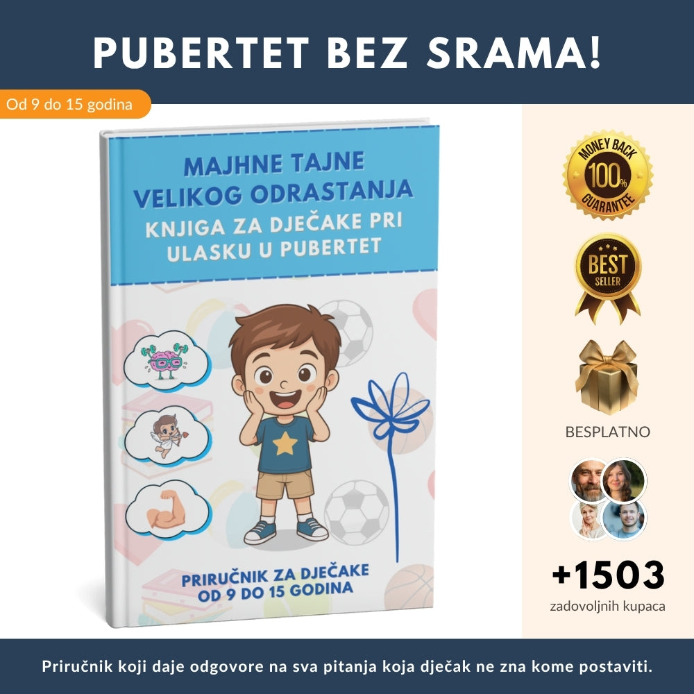 Pubertet bez srama! Priručnik koji daje odgovore na sva pitanja koja dječak ne zna kome postaviti + BONUS