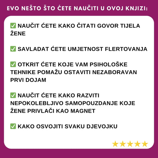 Najprodavaniji vodič za muškarce otkriva REVOLUCIONARNE tehnike koje garantiraju uspjeh u zavođenju svake žene + BONUS